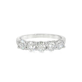 14k White Gold 1 ctw 5 Stone Women's Diamond Wedding Band