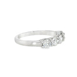 14k White Gold 1 ctw 5 Stone Women's Diamond Wedding Band