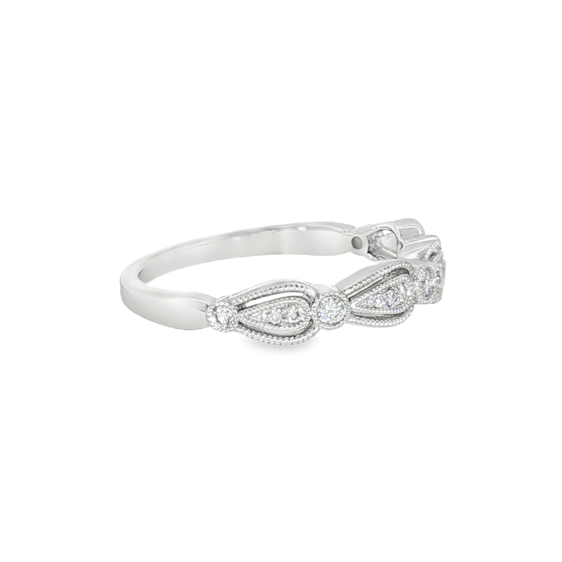 14k White Gold 0.14 ctw Vintage Inspired Women's Diamond Ring