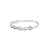 14k White Gold 0.12 ctw Modern Women's Diamond Wedding Band
