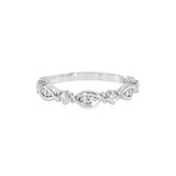14k White Gold 0.17 ctw Vintage Inspired Women's Diamond Wedding Band