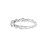 14k White Gold 0.17 ctw Vintage Inspired Women's Diamond Wedding Band