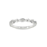 14k White Gold 0.17 ctw Vintage Inspired Women's Diamond Wedding Band
