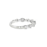 14k White Gold 0.17 ctw Vintage Inspired Women's Diamond Wedding Band