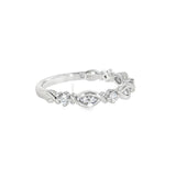 14k White Gold 0.17 ctw Vintage Inspired Women's Diamond Wedding Band