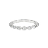 14k White Gold 0.07 ctw Vintage Inspired Women's Diamond Wedding Band