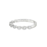 14k White Gold 0.07 ctw Vintage Inspired Women's Diamond Wedding Band