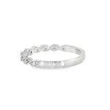 14k White Gold 0.07 ctw Vintage Inspired Women's Diamond Wedding Band