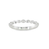 14k White Gold 0.07 ctw Vintage Inspired Women's Diamond Wedding Band