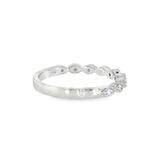 14k White Gold 0.07 ctw Vintage Inspired Women's Diamond Wedding Band