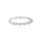 14k White Gold 0.07 ctw Vintage Inspired Women's Diamond Wedding Band