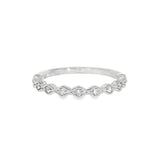 14k White Gold 0.09 ctw Vintage Inspired Women's Diamond Wedding Band