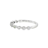 14k White Gold 0.09 ctw Vintage Inspired Women's Diamond Wedding Band