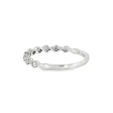 14k White Gold 0.09 ctw Vintage Inspired Women's Diamond Wedding Band
