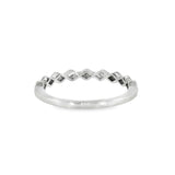 14k White Gold 0.09 ctw Vintage Inspired Women's Diamond Wedding Band