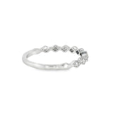 14k White Gold 0.09 ctw Vintage Inspired Women's Diamond Wedding Band