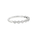 14k White Gold 0.09 ctw Vintage Inspired Women's Diamond Wedding Band