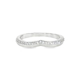 14k White Gold 0.12 ctw Curved Women's Diamond Wedding Band