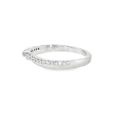14k White Gold 0.12 ctw Curved Women's Diamond Wedding Band
