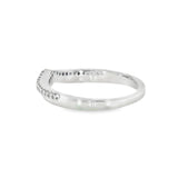 14k White Gold 0.12 ctw Curved Women's Diamond Wedding Band
