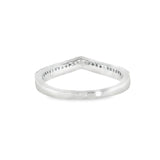 14k White Gold 0.12 ctw Curved Women's Diamond Wedding Band