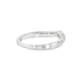 14k White Gold 0.12 ctw Curved Women's Diamond Wedding Band