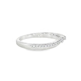 14k White Gold 0.12 ctw Curved Women's Diamond Wedding Band