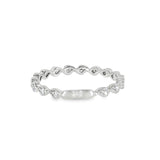 14k White Gold 0.16 ctw Vintage Inspired Women's Diamond Wedding Band
