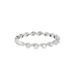 14k White Gold 0.16 ctw Vintage Inspired Women's Diamond Wedding Band