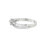 14k White Gold 0.20 ctw Curved Women's Diamond Wedding Band