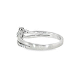 14k White Gold 0.20 ctw Curved Women's Diamond Wedding Band