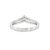 14k White Gold 0.20 ctw Curved Women's Diamond Wedding Band