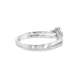 14k White Gold 0.20 ctw Curved Women's Diamond Wedding Band