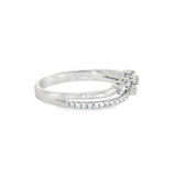 14k White Gold 0.20 ctw Curved Women's Diamond Wedding Band