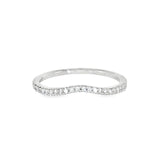 14k White Gold 0.14 ctw Curved Women's Diamond Wedding Band