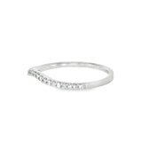 14k White Gold 0.14 ctw Curved Women's Diamond Wedding Band