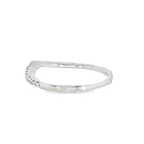 14k White Gold 0.14 ctw Curved Women's Diamond Wedding Band