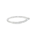 14k White Gold 0.14 ctw Curved Women's Diamond Wedding Band