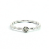 10k White Gold 0.10 ctw Solitaire Diamond Engagement Ring