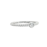 10k White Gold 0.10 ctw Solitaire Diamond Engagement Ring