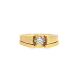 14k Yellow Gold 0.13 ctw Cathedral Diamond Engagement Ring