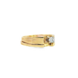 14k Yellow Gold 0.13 ctw Cathedral Diamond Engagement Ring