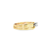 14k Yellow Gold 0.13 ctw Cathedral Diamond Engagement Ring