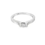 14k White Gold 0.20 ctw Cathedral Diamond Engagement Ring