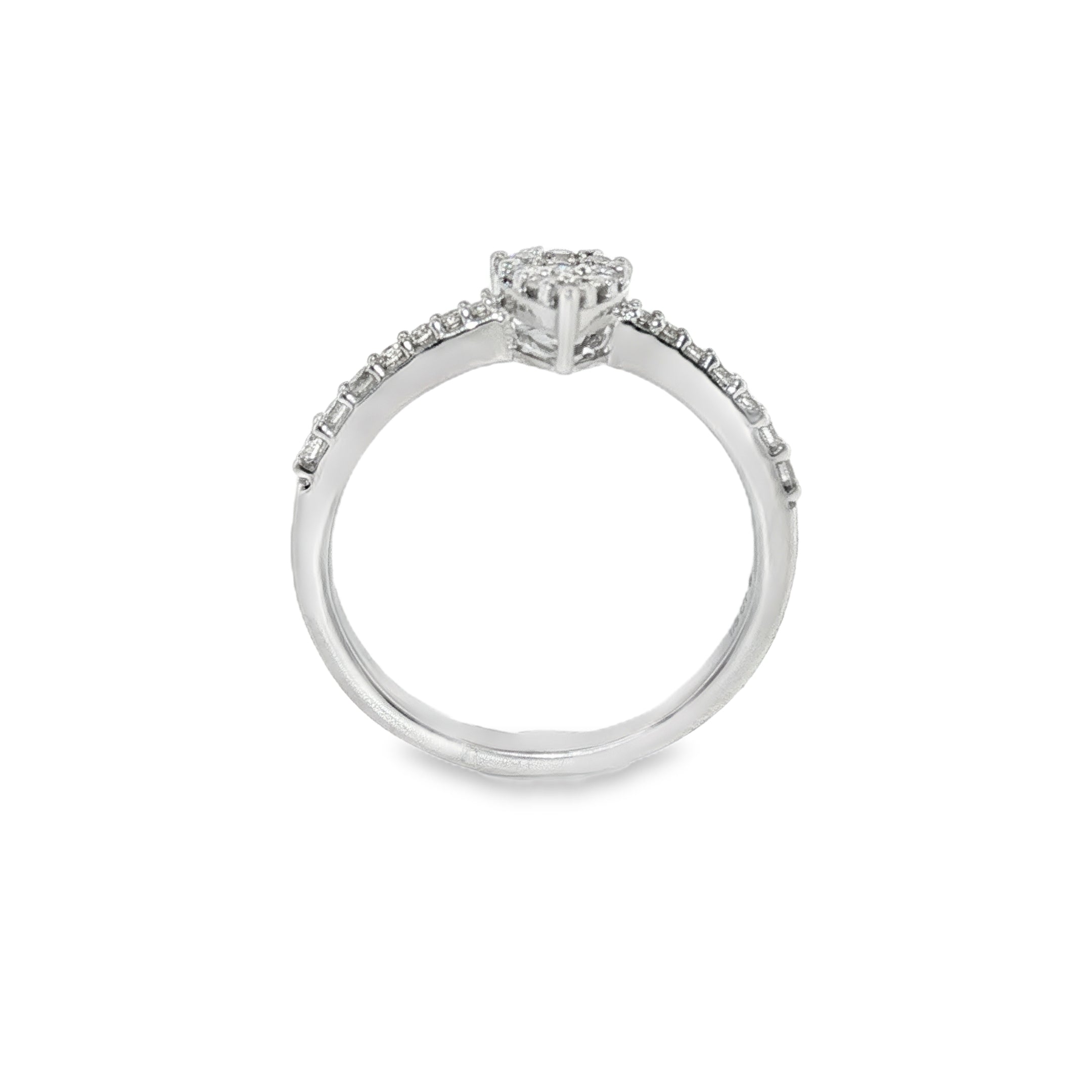 14k White Gold 0.35 ctw Multi-Stone Diamond Engagement Ring