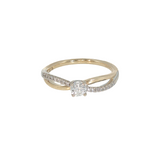 14k Two-tone 0.33 ctw Curved Diamond Engagement Ring