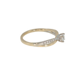 14k Two-tone 0.33 ctw Curved Diamond Engagement Ring