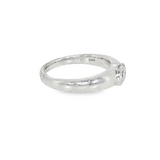 14k White Gold 0.50 ctw Half-Bezel Solitaire Diamond Engagement Ring