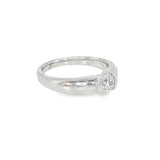 14k White Gold 0.50 ctw Half-Bezel Solitaire Diamond Engagement Ring