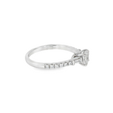 14k White Gold 0.85 ctw Geometric Diamond Engagement Ring